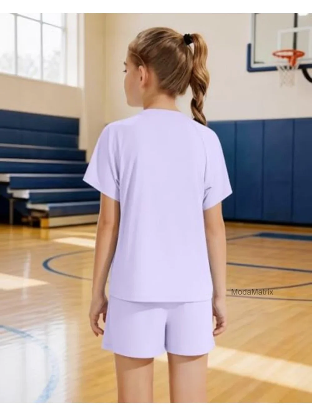 Girls 2 Piece Athletic Shorts Set with Side Pockets Nylon Spandex Yoga Dance